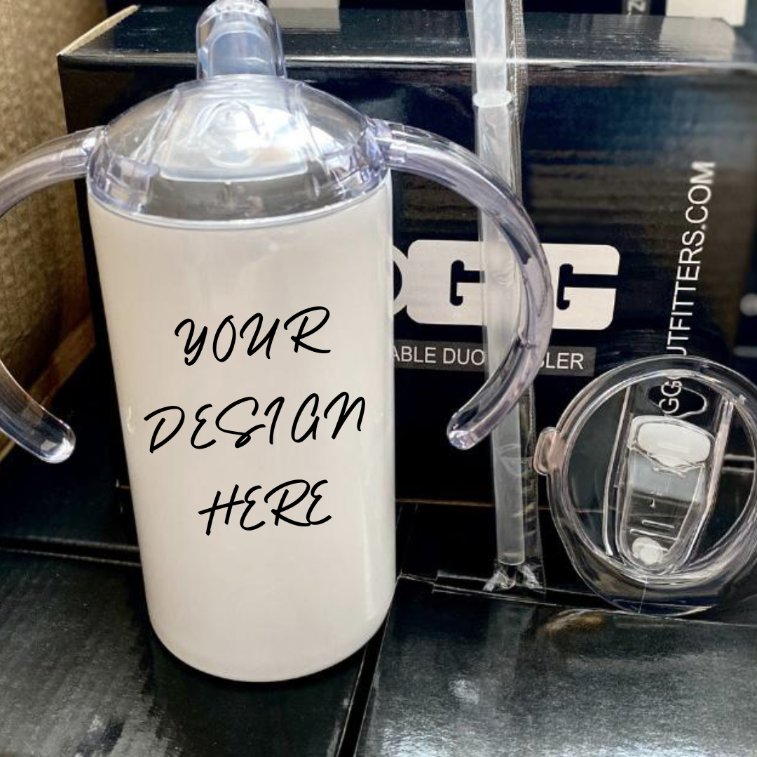 Custom 12 oz double lid sippy cup